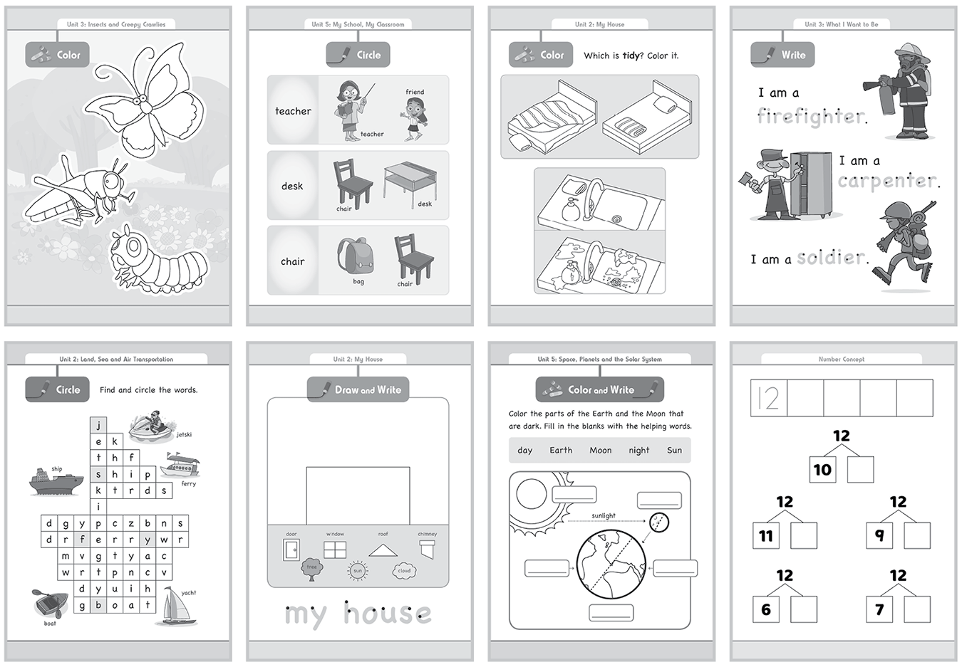 Worksheets | Town4kids Kindergarten System